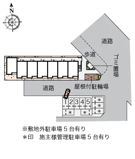 ★手数料０円★坂戸市八幡２丁目 月極駐車場